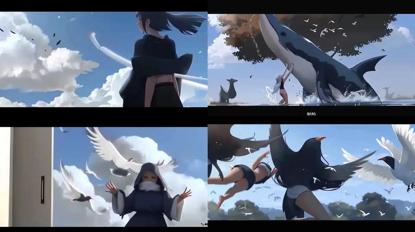Dynamic and Ethereal Illustrations with Fluid Motion - Midjourney sref style