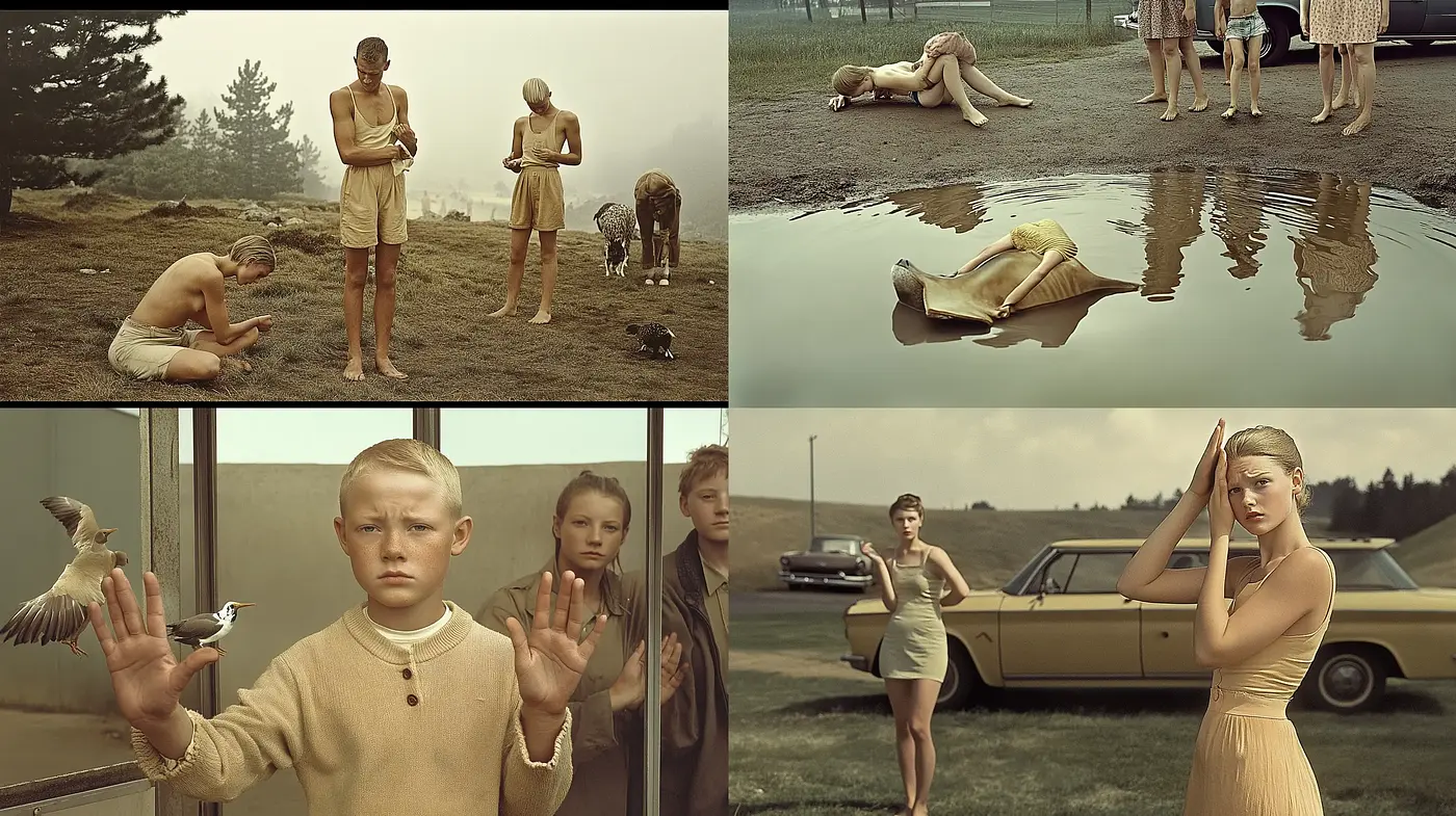 Nostalgic Cinematic Montage in Warm Sepia Tones - Midjourney sref style