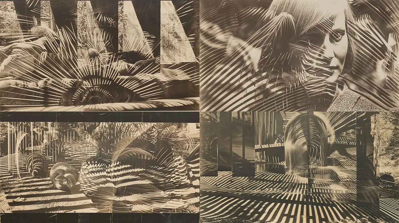 Monochromatic Vortex of Striped Illusion - Midjourney sref style