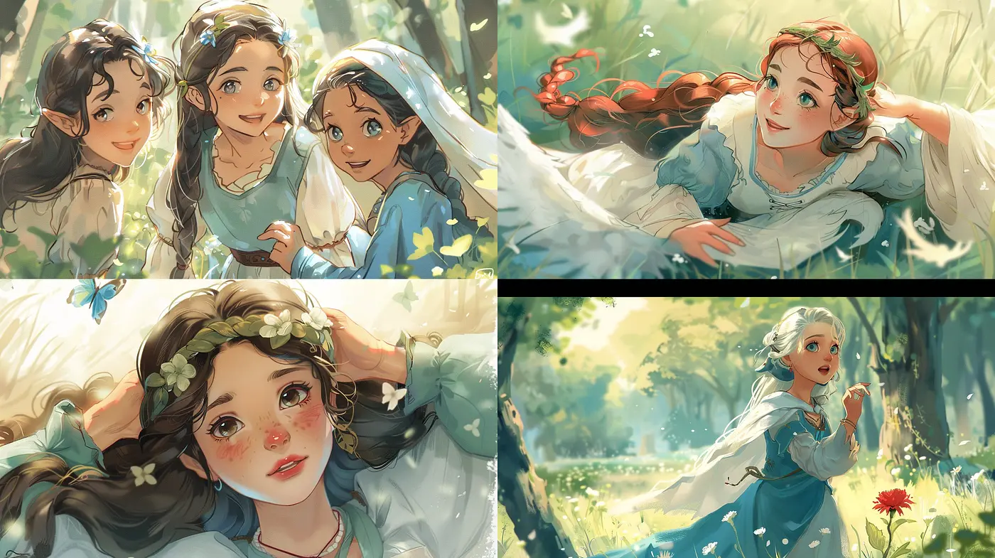 Enchanted Brushstrokes: A Harmonious Blend of Soft Palettes and Dreamy Impressionism - Midjourney sref style