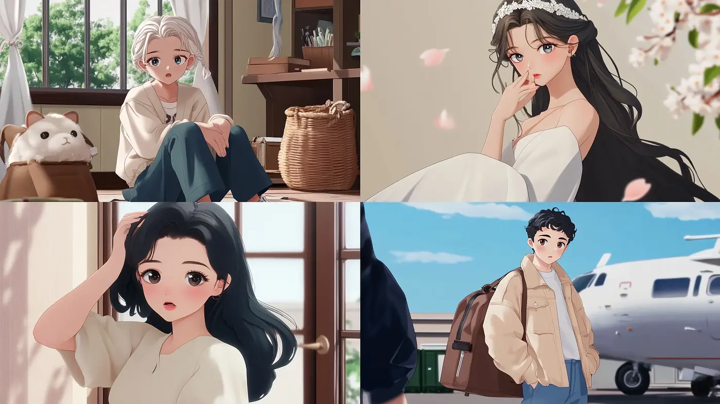 Idyllic Serenity in Soft-Hued Anime-Inspired Vignettes - Midjourney sref style