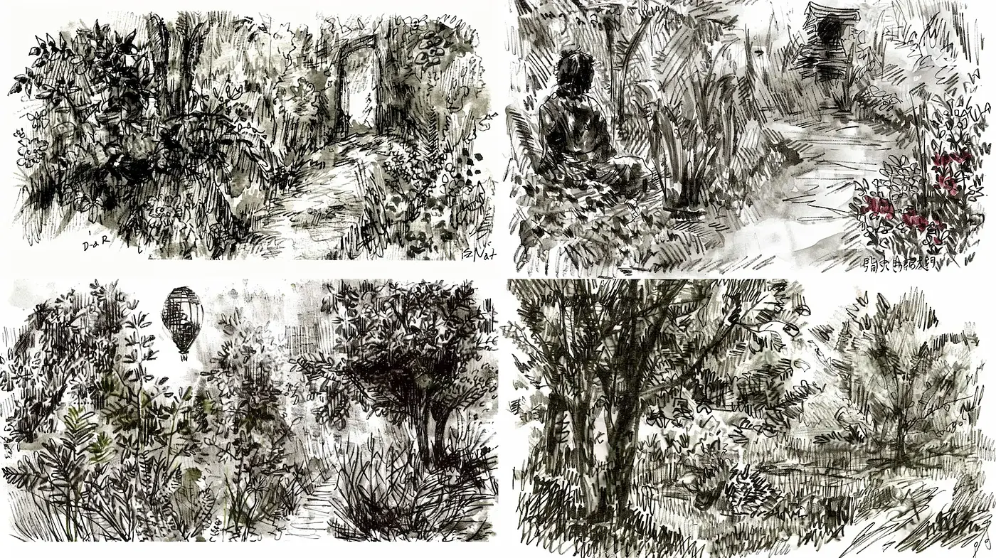 Whimsical Botanical Sketches with a Rustic Essence - Midjourney sref style