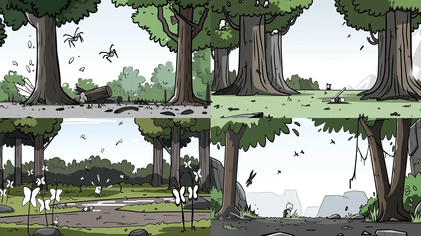 Consistently Stylized Nature Scenes with Cartoonish Charm - Midjourney sref style