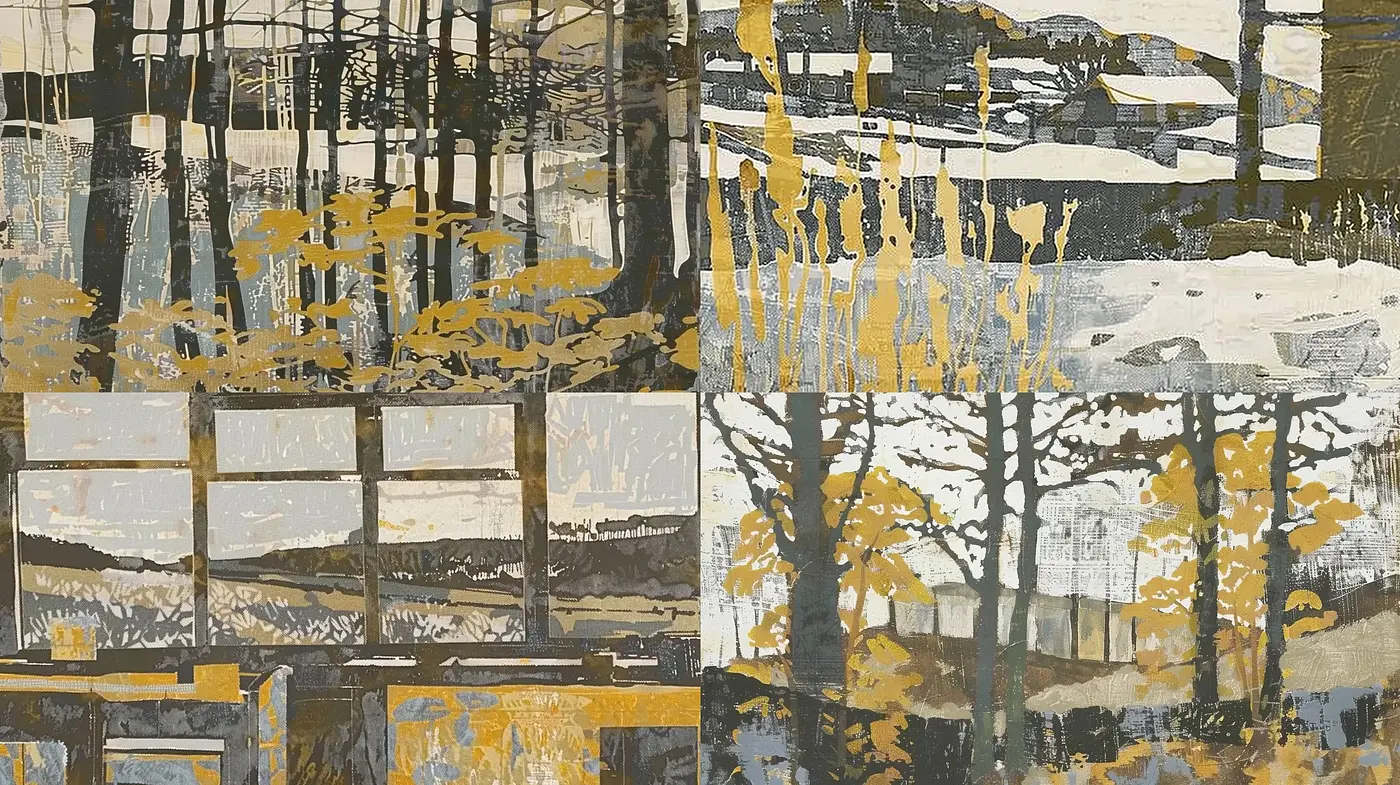 Earthy Abstract Textured Landscapes with Monochromatic Harmony - Midjourney sref style