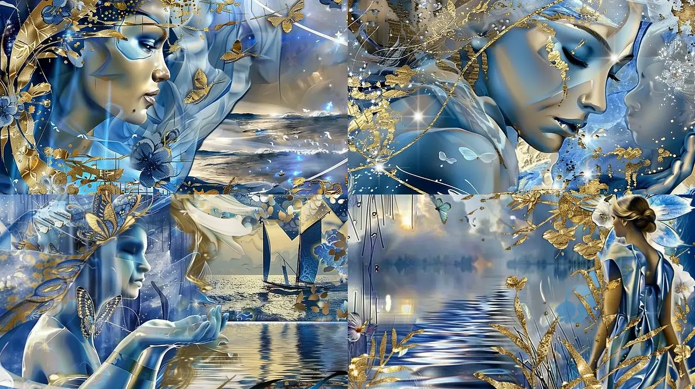 Ethereal Golden Fantasy with Art Nouveau Whispers - Midjourney sref style