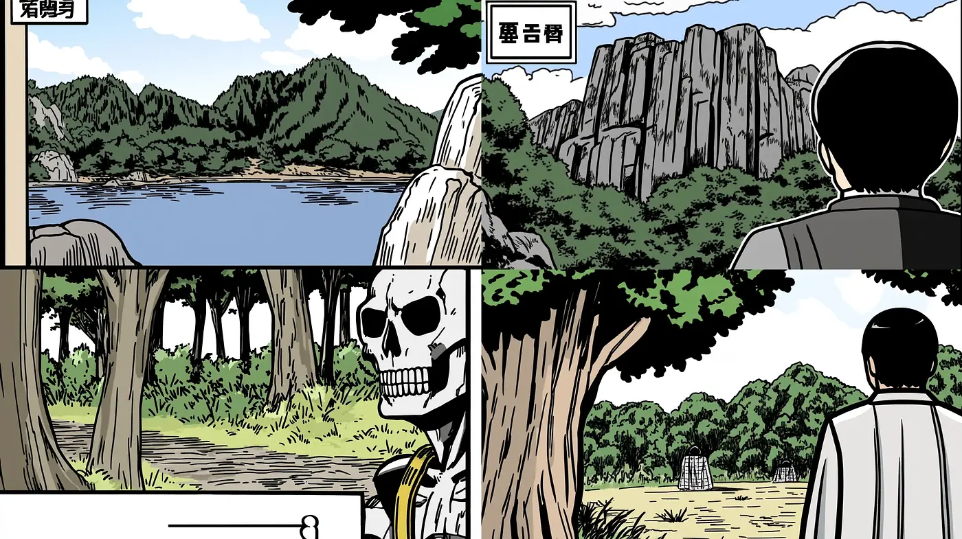 Stylized Graphic Novel Art with Muted Natural Tones - Midjourney sref style
