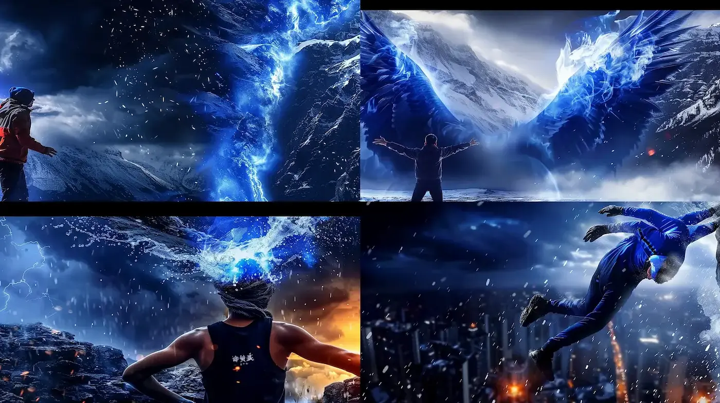 Dynamic Fusion of Nature and Human Emotion in Surreal Digital Art - Midjourney sref style