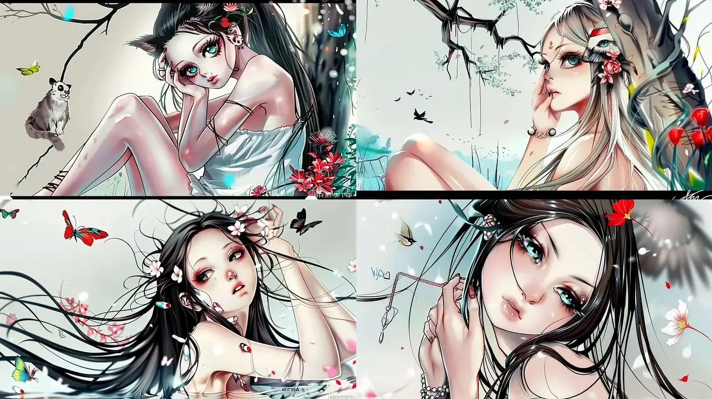 Elegant and Ethereal Illustrations with a Nature-inspired Touch - Midjourney sref style