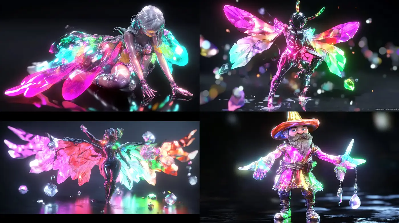 Luminous Ethereality: An Exploration of Iridescent Fantasy in Digital Art - Midjourney sref style