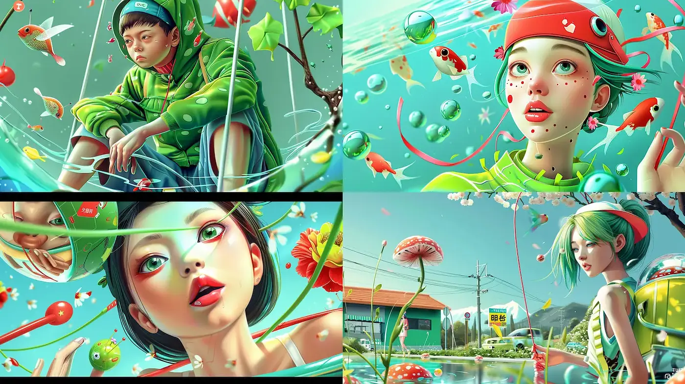 Vibrant and Playful Illustrations Infused with Contemporary Elements - Midjourney sref style