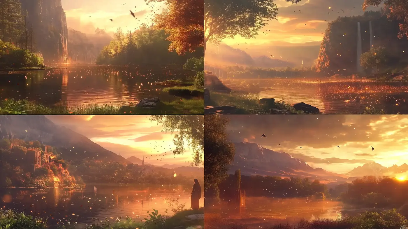 Luminescent Twilight: A Harmonious Blend of Digital Artistry - Midjourney sref style