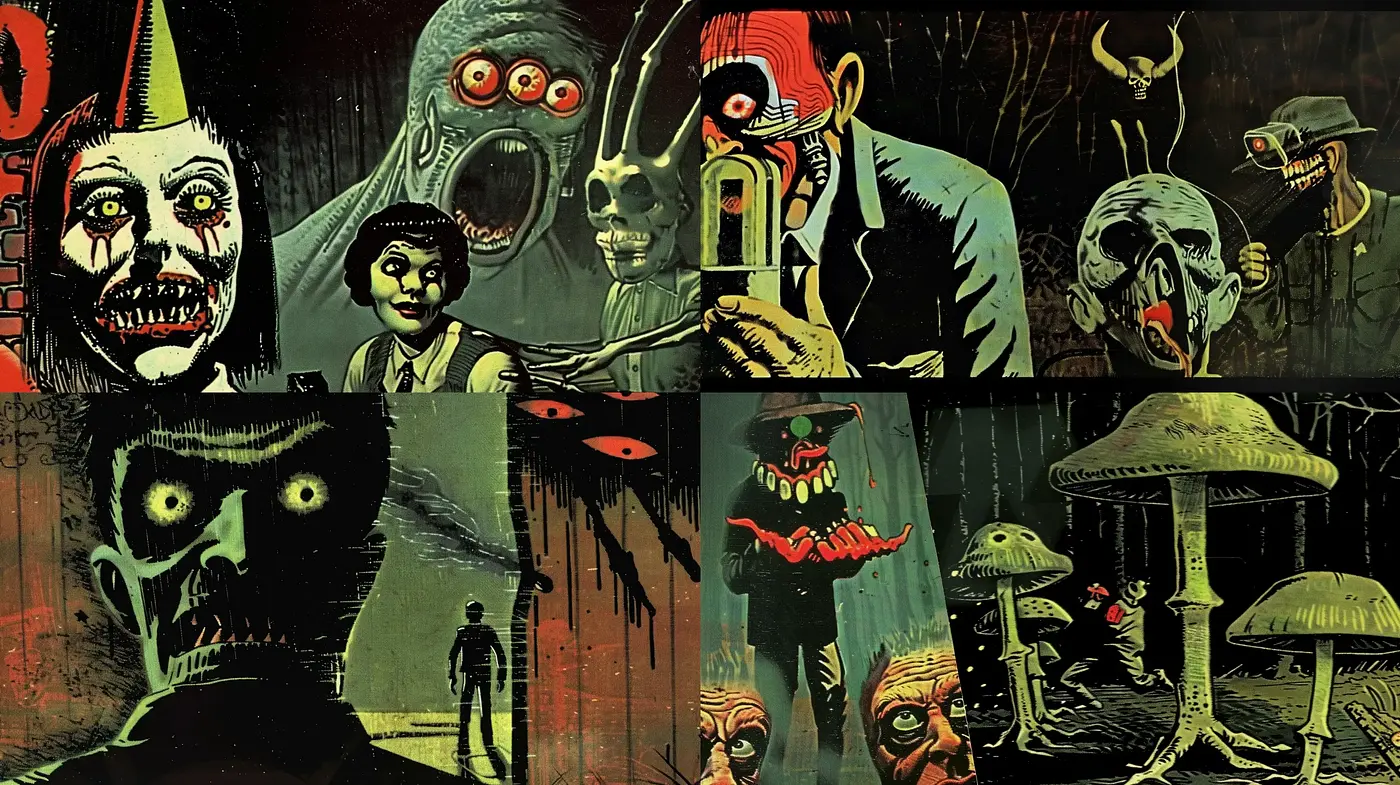 Eerie Tales from the Dark Expressionist Brush - Midjourney sref style