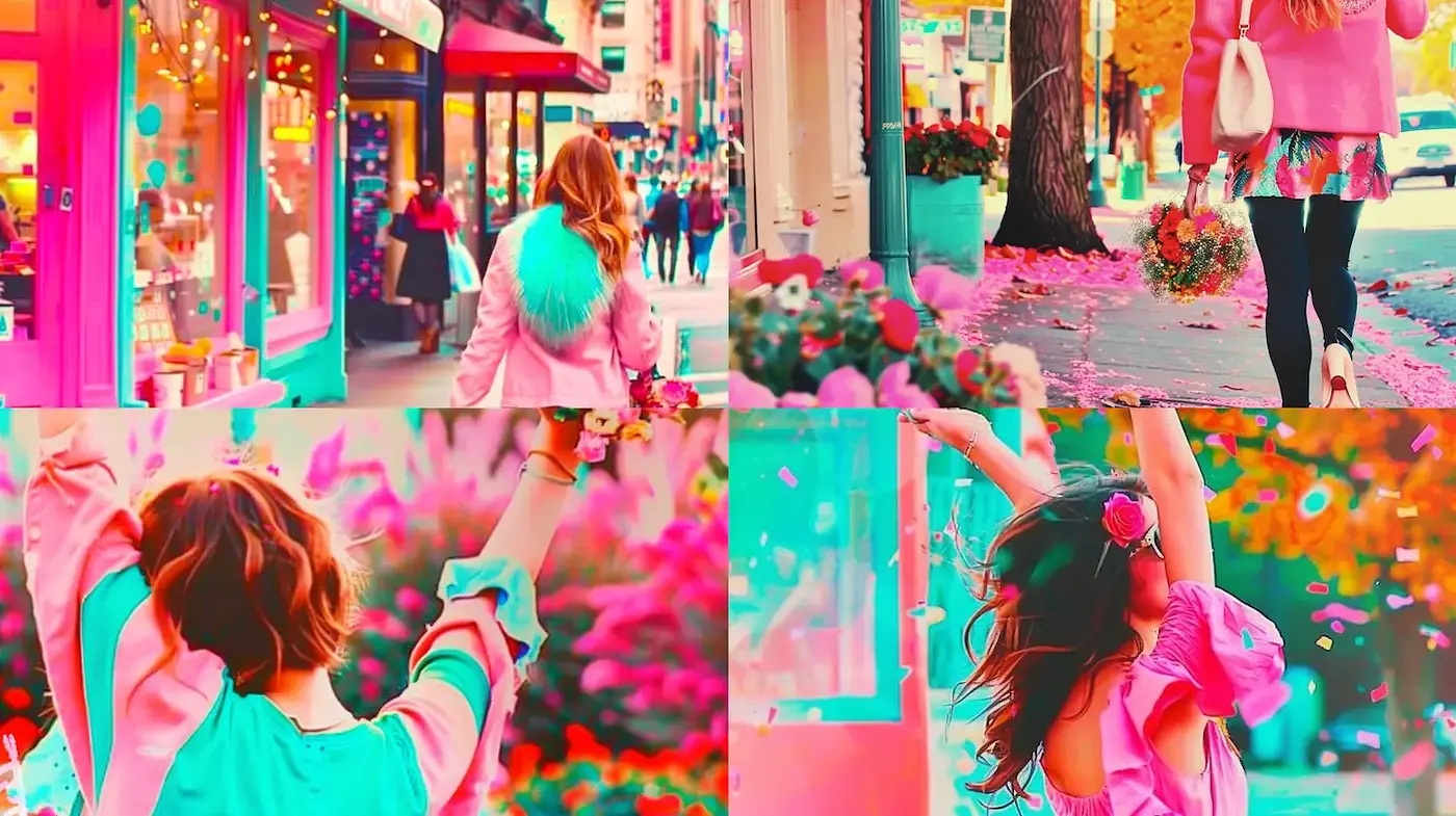 Vibrant and Whimsical Urban Dreamscape - Midjourney sref style
