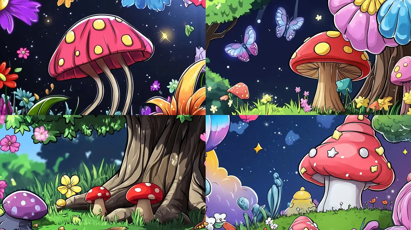 Enchanted Whimsical Forests: A Dreamlike Digital Tapestry - Midjourney sref style