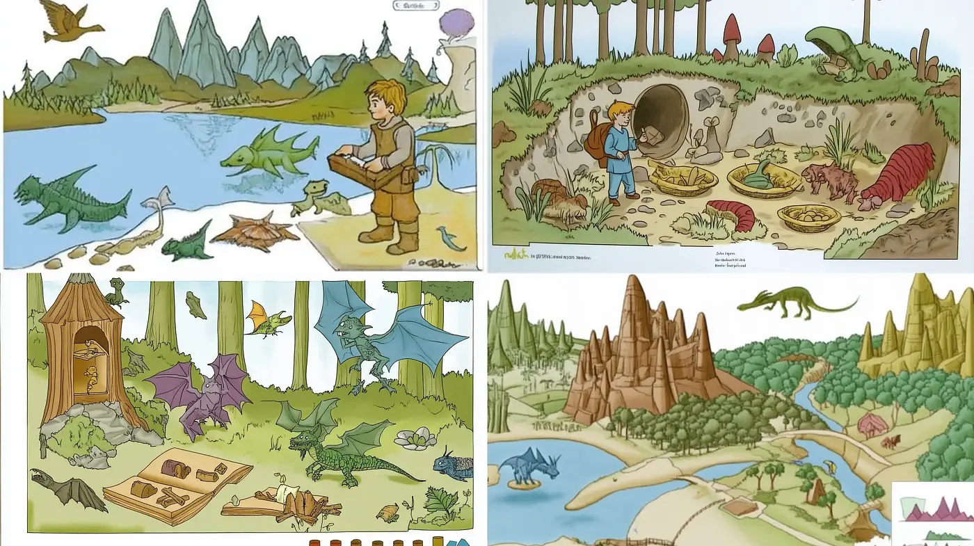 Vibrant and Whimsical Cartoon Panoramas Infused with a Playful Nostalgia - Midjourney sref style