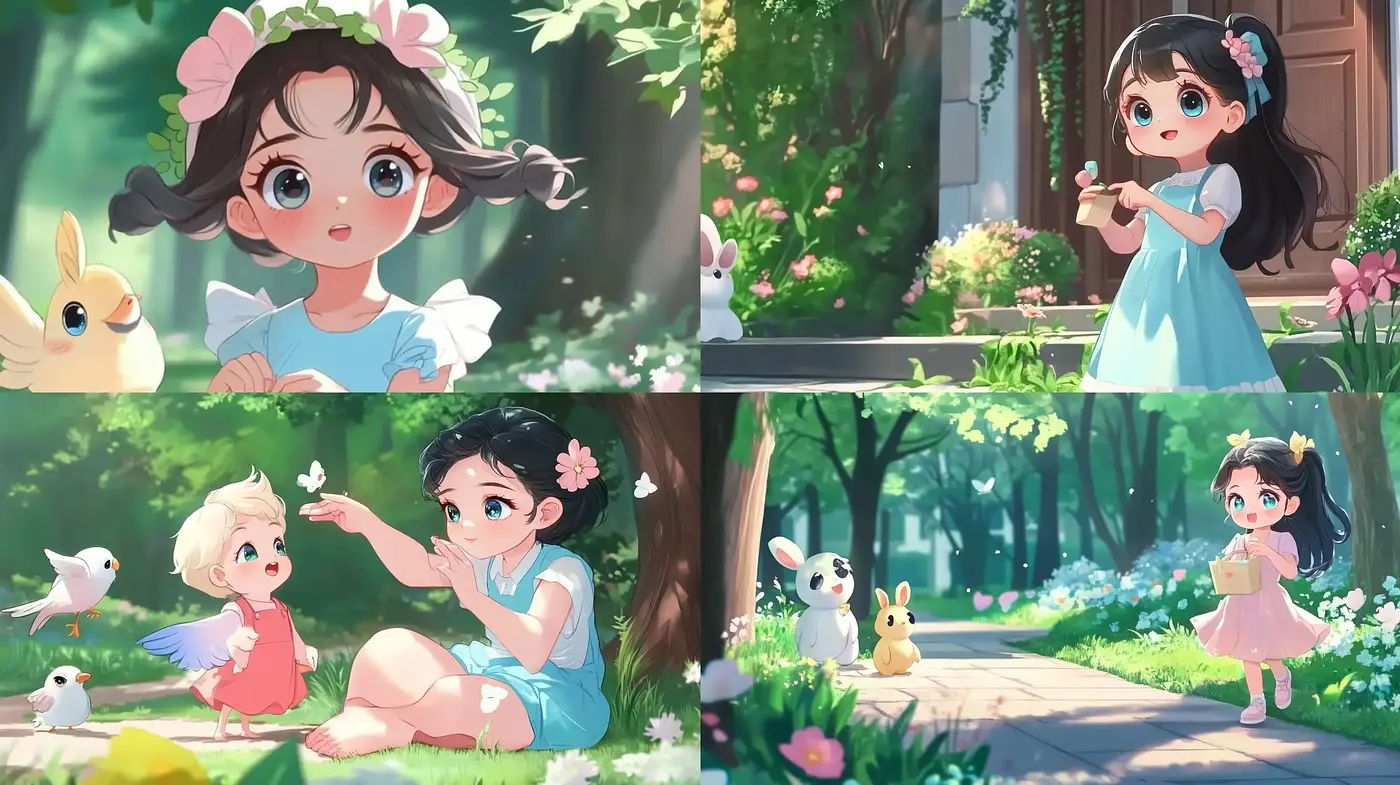 Enchanted Springtime: A Serene Anime-Inspired Tableau - Midjourney sref style