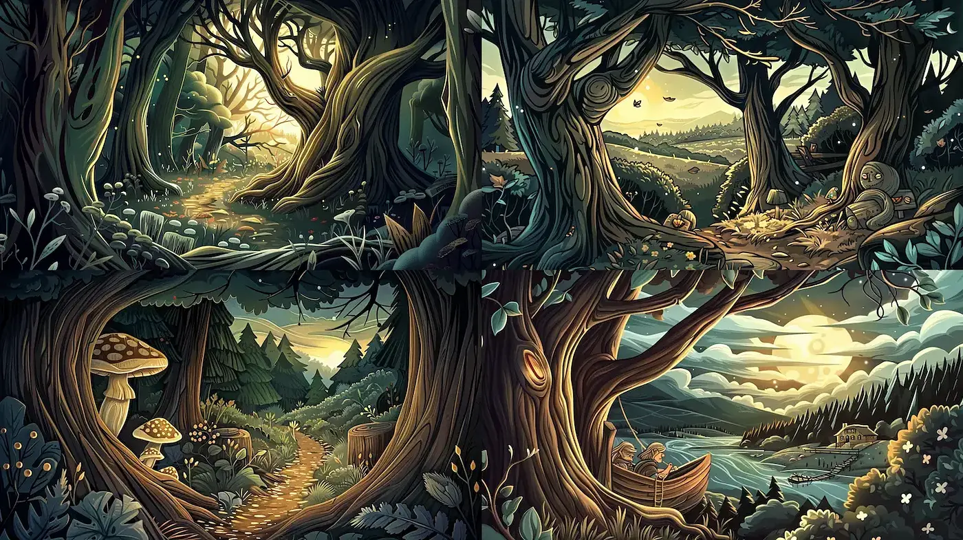 Whimsical and Enchanting Forest Landscapes - Midjourney sref style