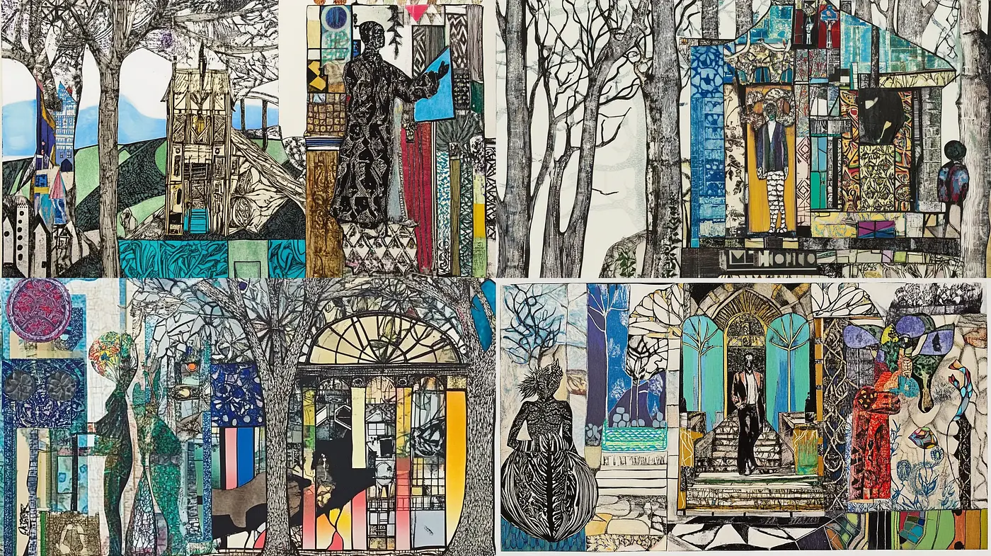 Eclectic Tapestry of Intricate Patterns and Stained Glass Elegance - Midjourney sref style