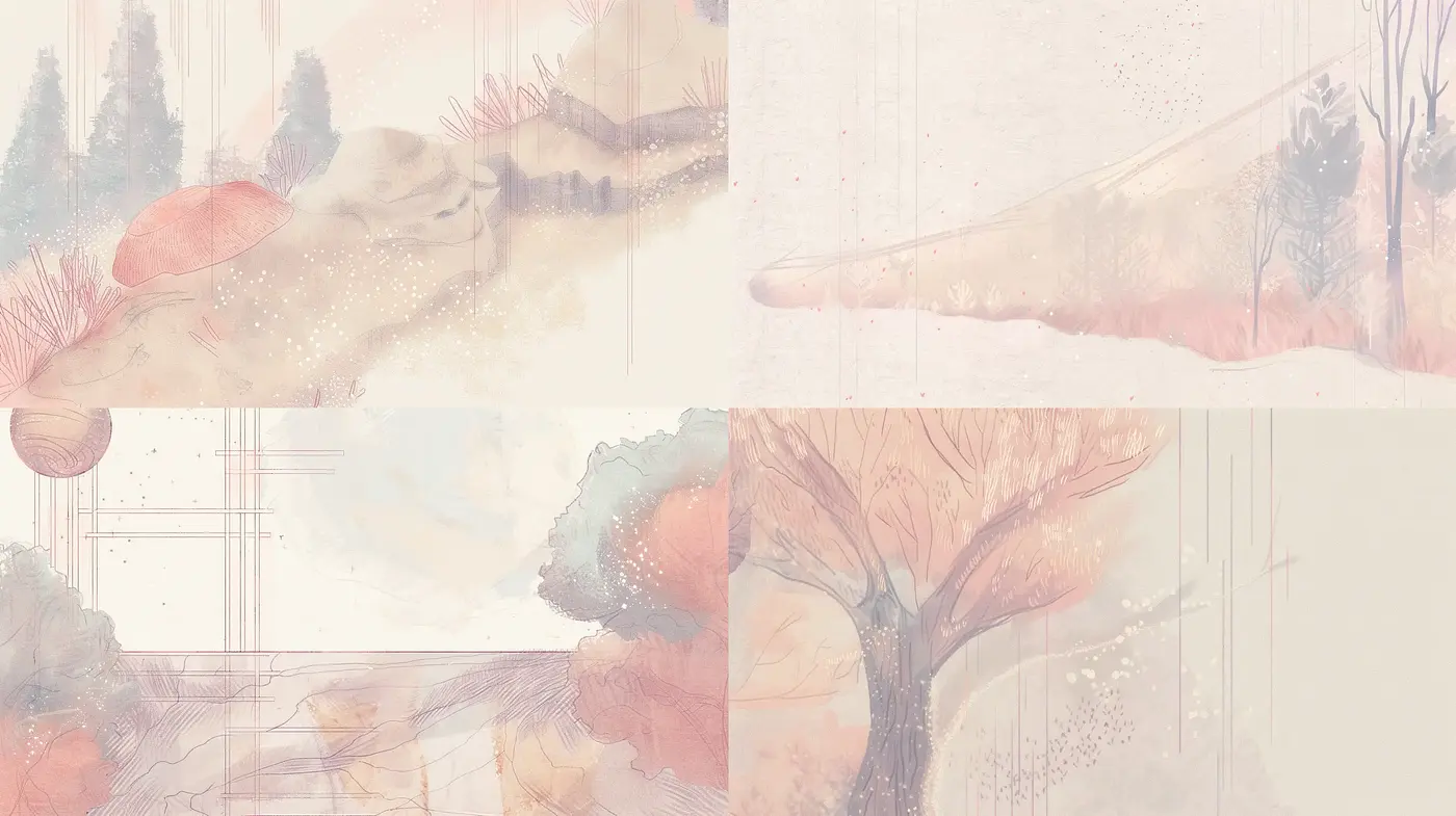 Ethereal Pastel Dreamscapes with Subtle Textural Intricacies - Midjourney sref style