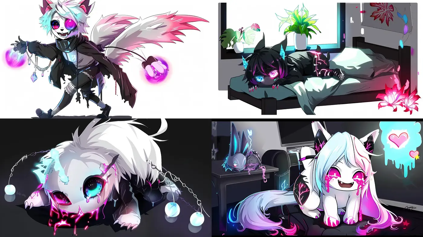Neon-Tinged Anime-Inspired Vivid Illustrations - Midjourney sref style