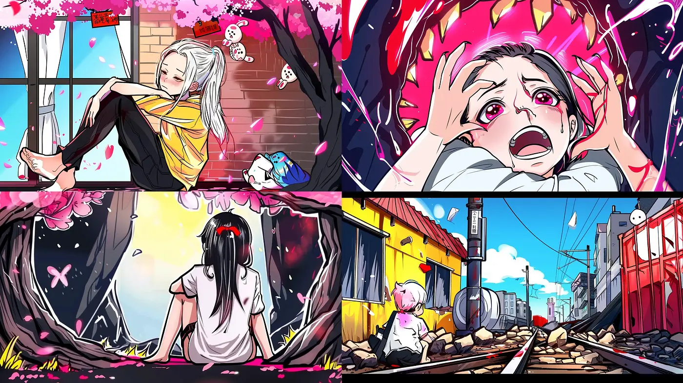 Dynamic Manga-Inspired Vivacity: A Fusion of Bold Lines and Expressive Coloration - Midjourney sref style