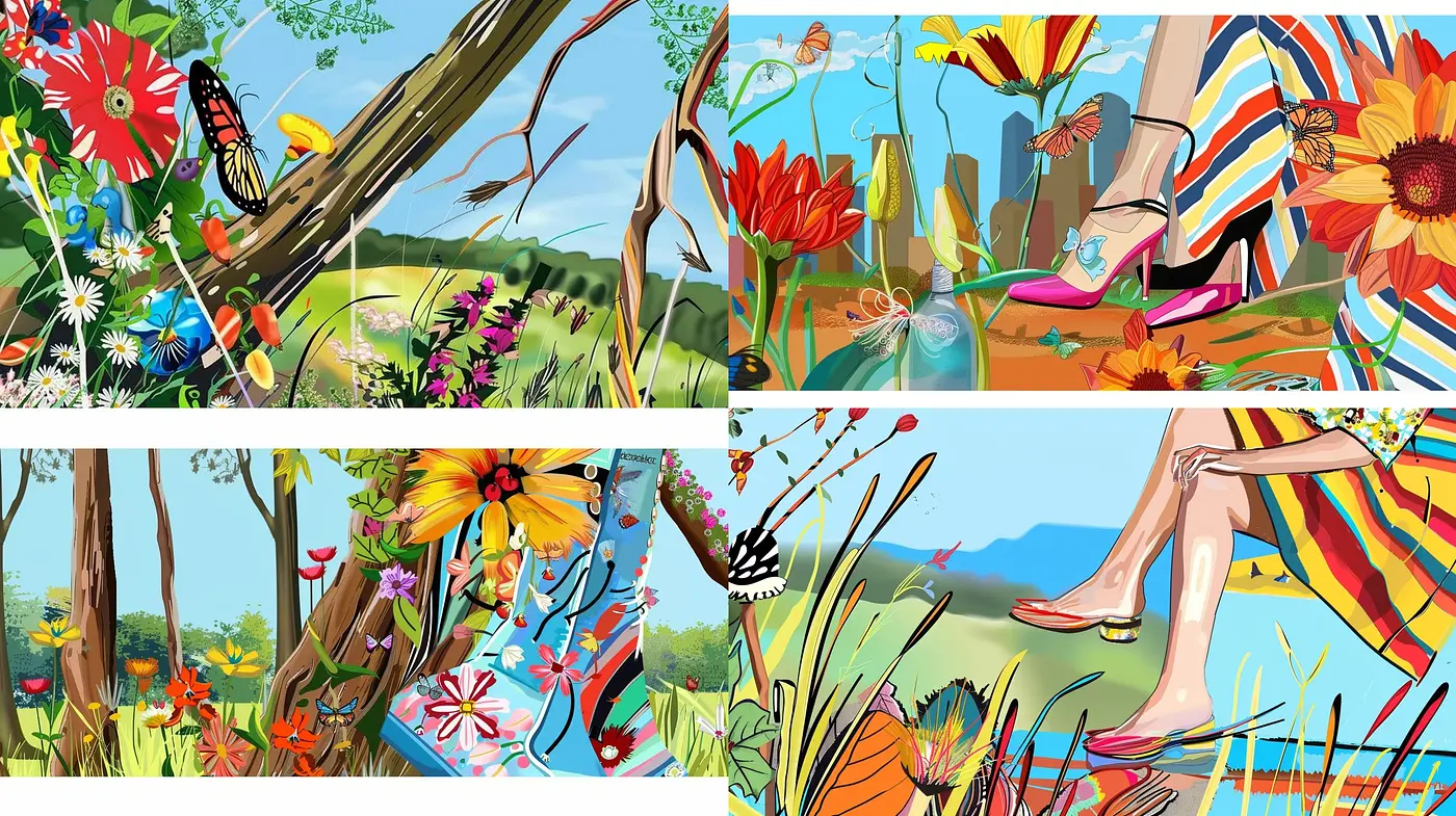 Lush Vividness: A Harmonious Blend of Nature and Modernity in Saturated Hues - Midjourney sref style