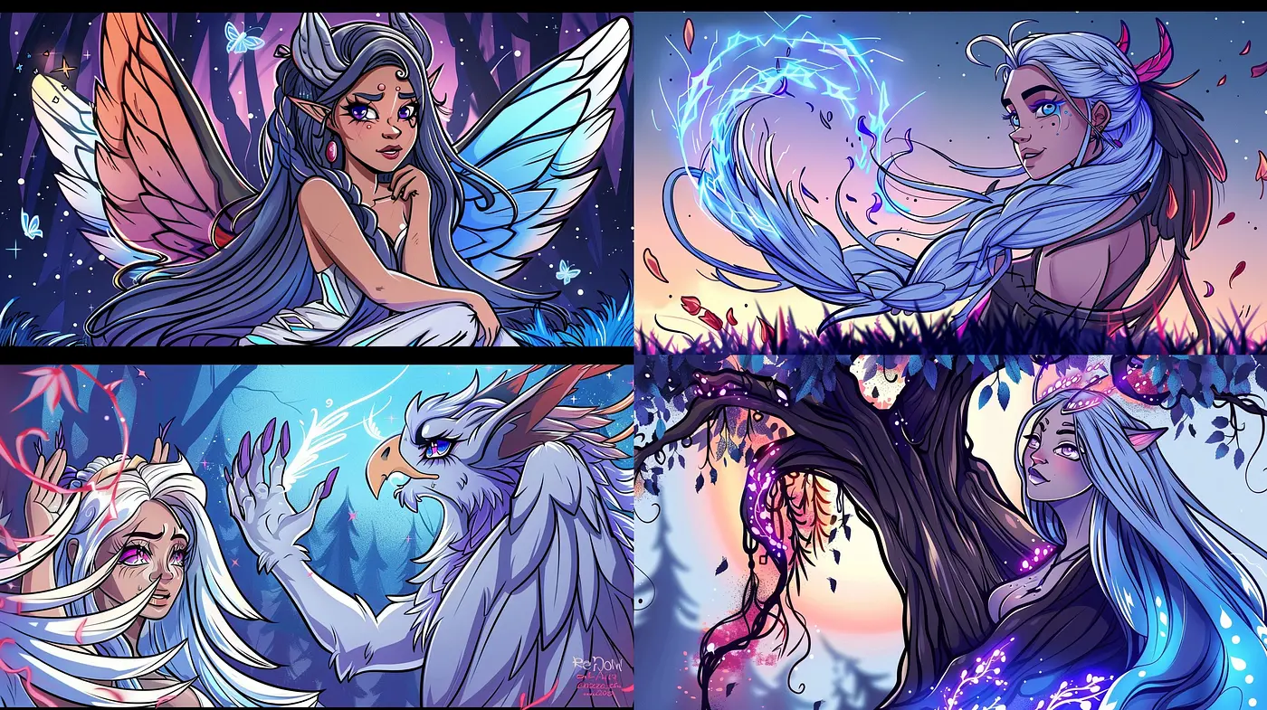 Cosmic Fantasy Elegance: A Dreamlike Synthesis of Ethereal Artistry - Midjourney sref style