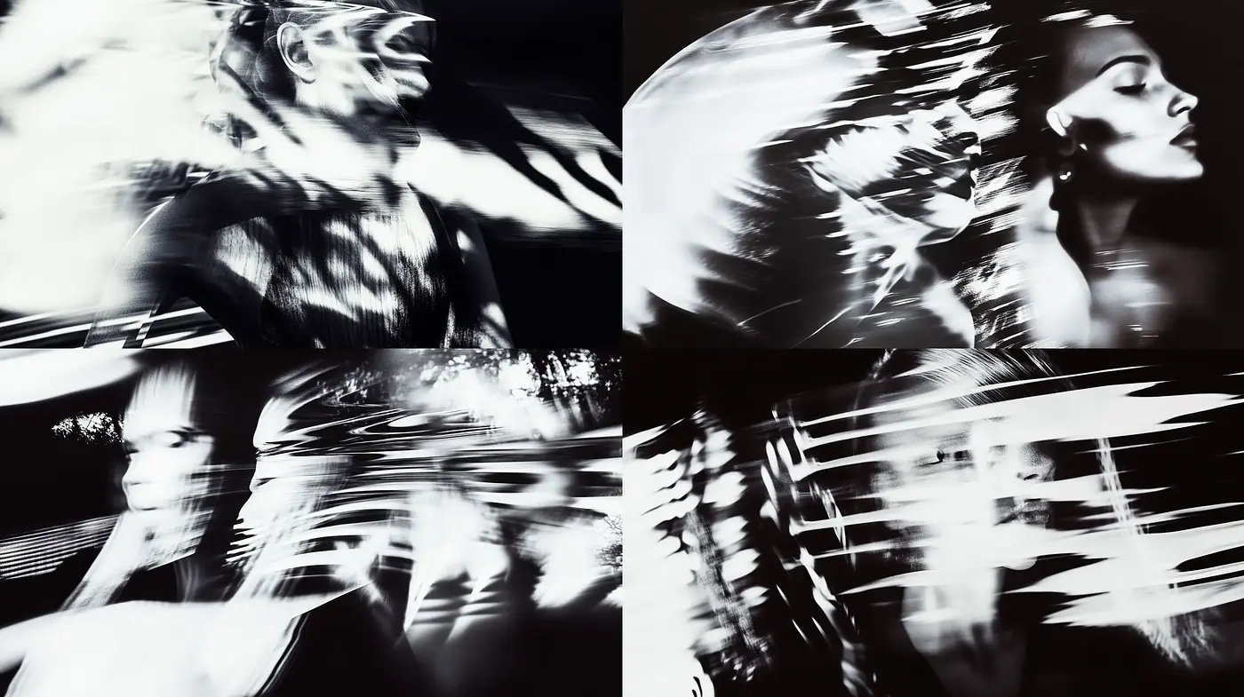 Monochromatic Abstract Dynamism - Midjourney sref style