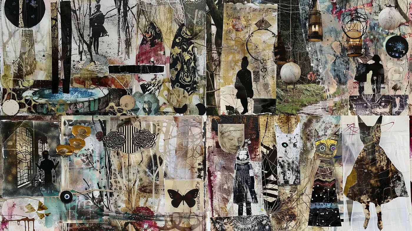 Eclectic Collage of Vintage and Surreal Imagery - Midjourney sref style