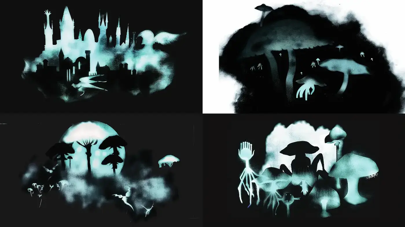 Ethereal and Mystical Imagery with Deep Contrasts - Midjourney sref style