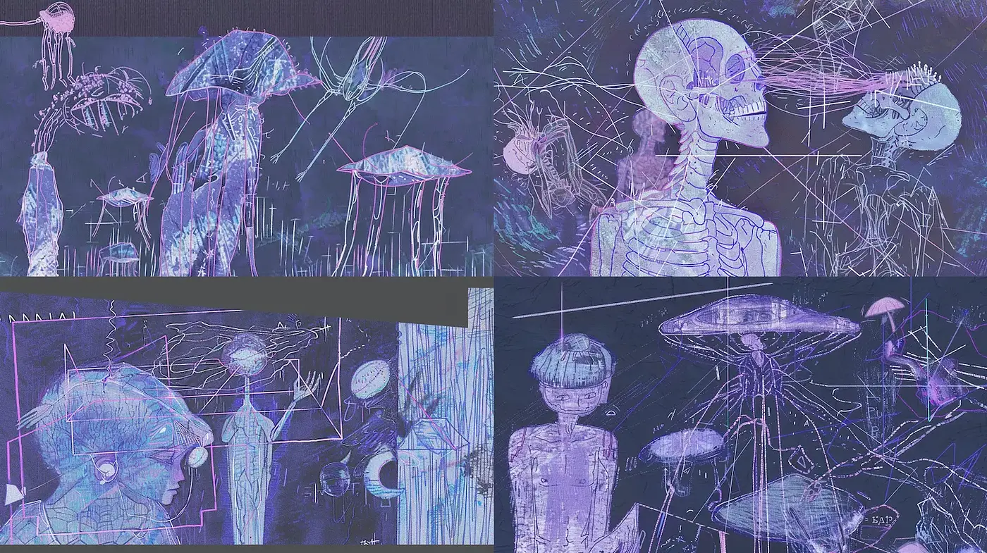 Ethereal Sci-Fi Surrealism with a Haunting Atmosphere - Midjourney sref style