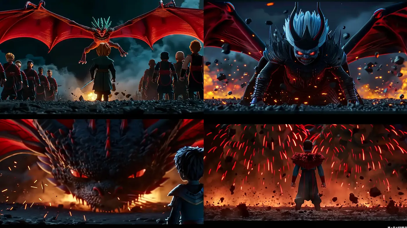 Fiery Dreamscape: A Homage to Episodic Heroic Sagas - Midjourney sref style