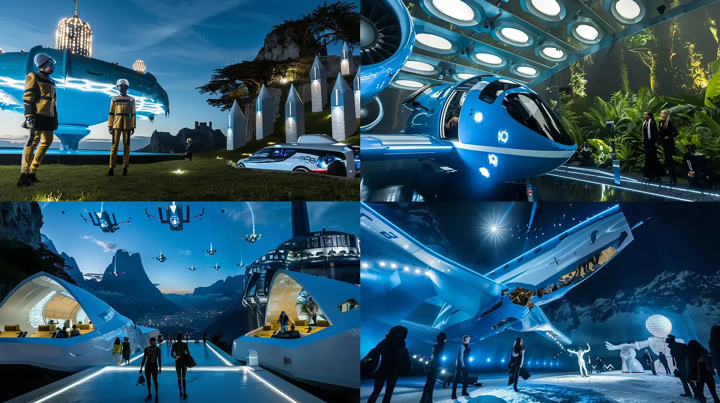 Futuristic Elegance: A Consistent Vision of High-Tech Sophistication and Adventure - Midjourney sref style
