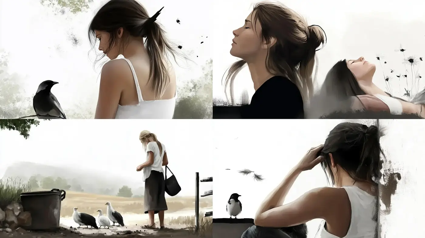Ethereal Monochrome Dreamscape with a Hint of Sepia - Midjourney sref style