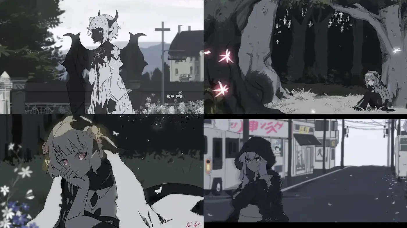 Ethereal and Enigmatic Anime Aesthetic with a Dark Fantasy Twist - Midjourney sref style