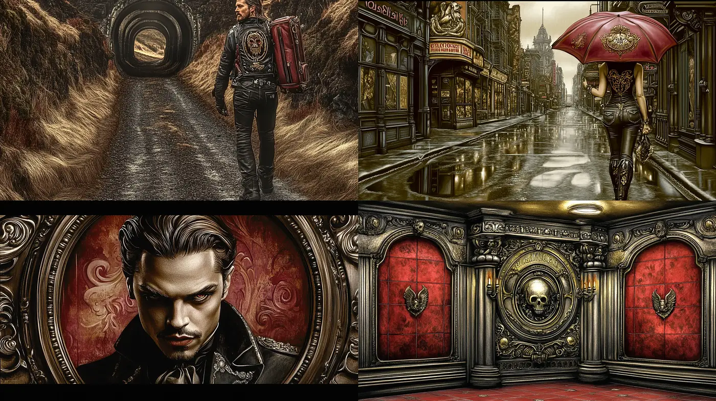 Elegantly Gothic Steampunk Synthesis - Midjourney sref style
