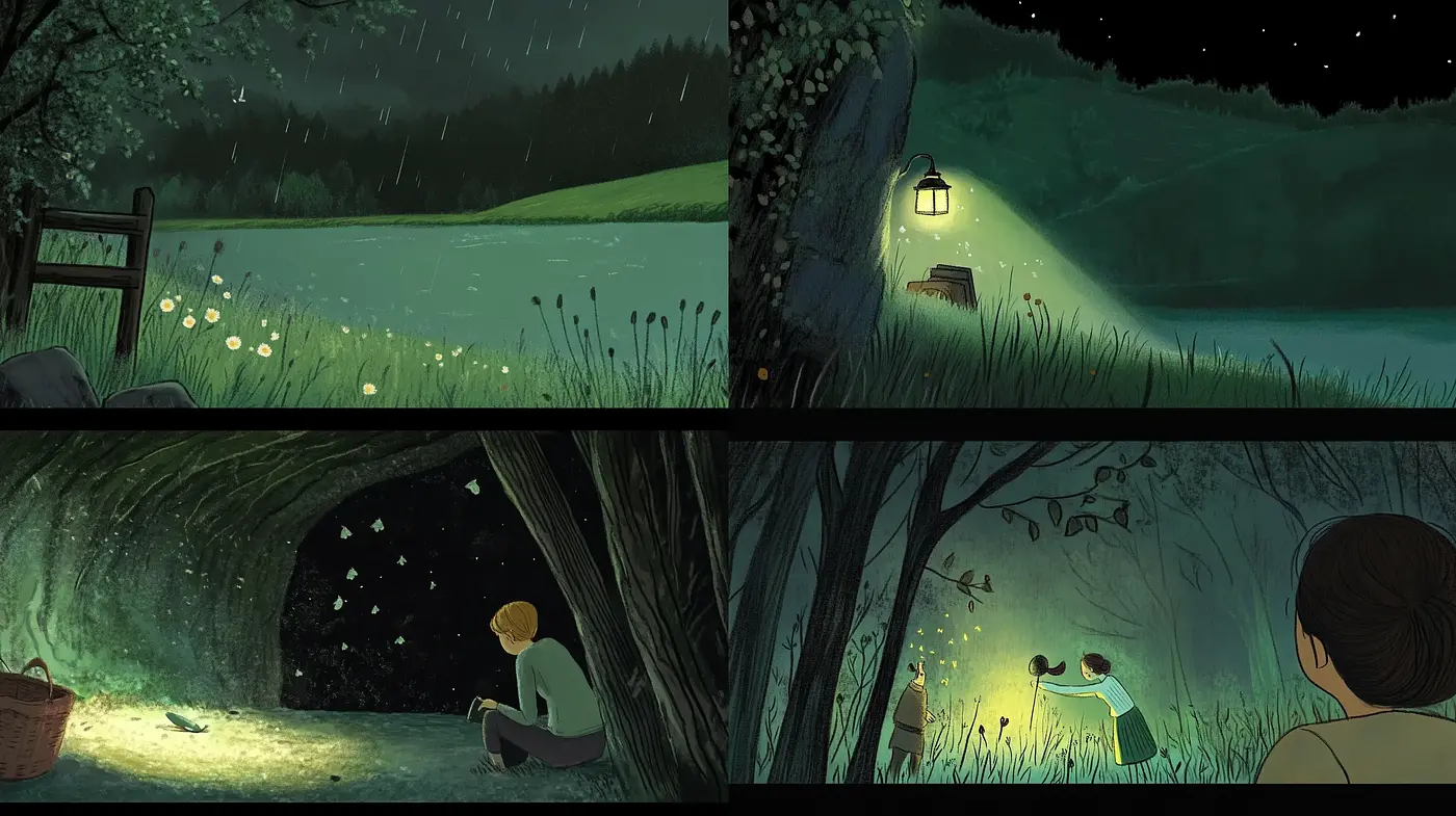 Enchanted Nocturnal Landscapes with a Luminous and Mystical Atmosphere - Midjourney sref style