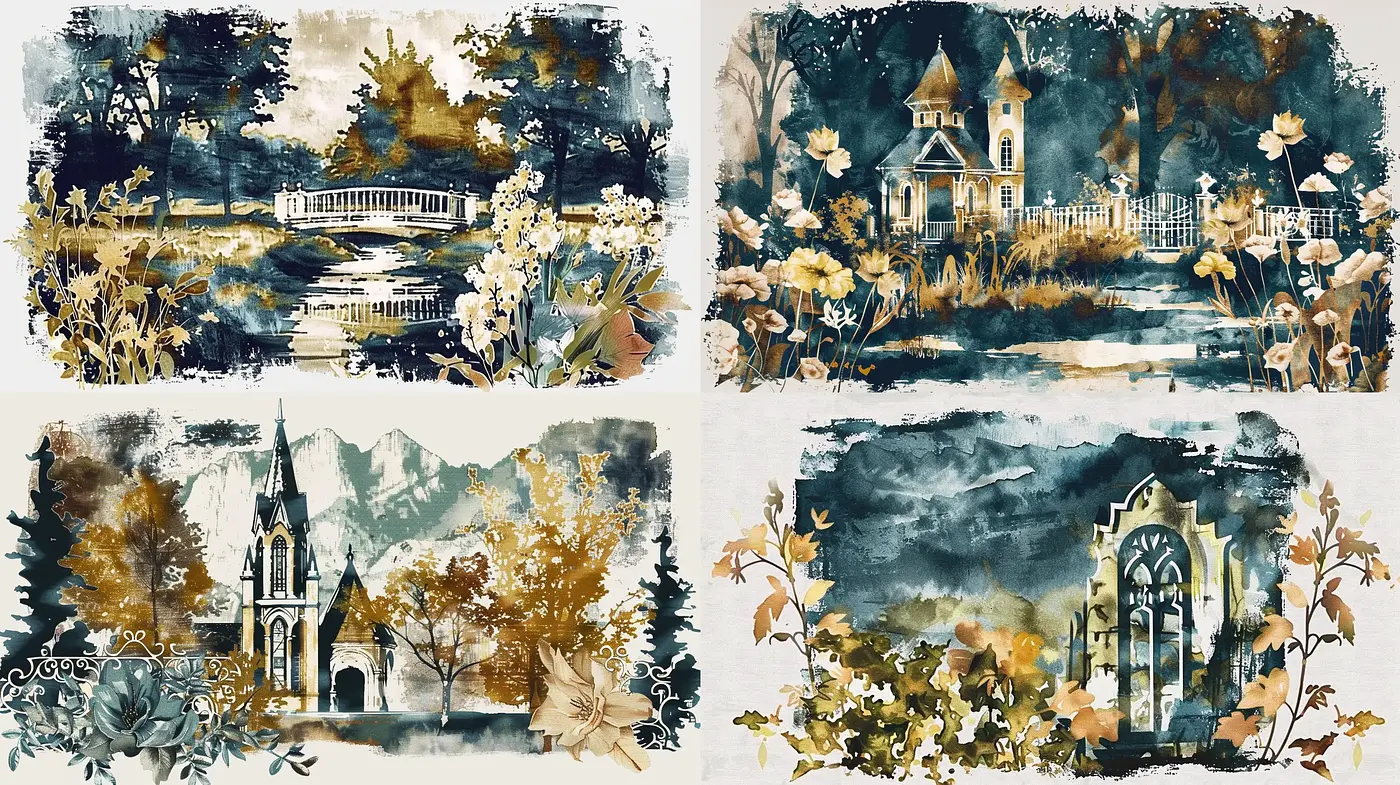 Nostalgic Autumnal Visions in Brushstroke Harmony - Midjourney sref style