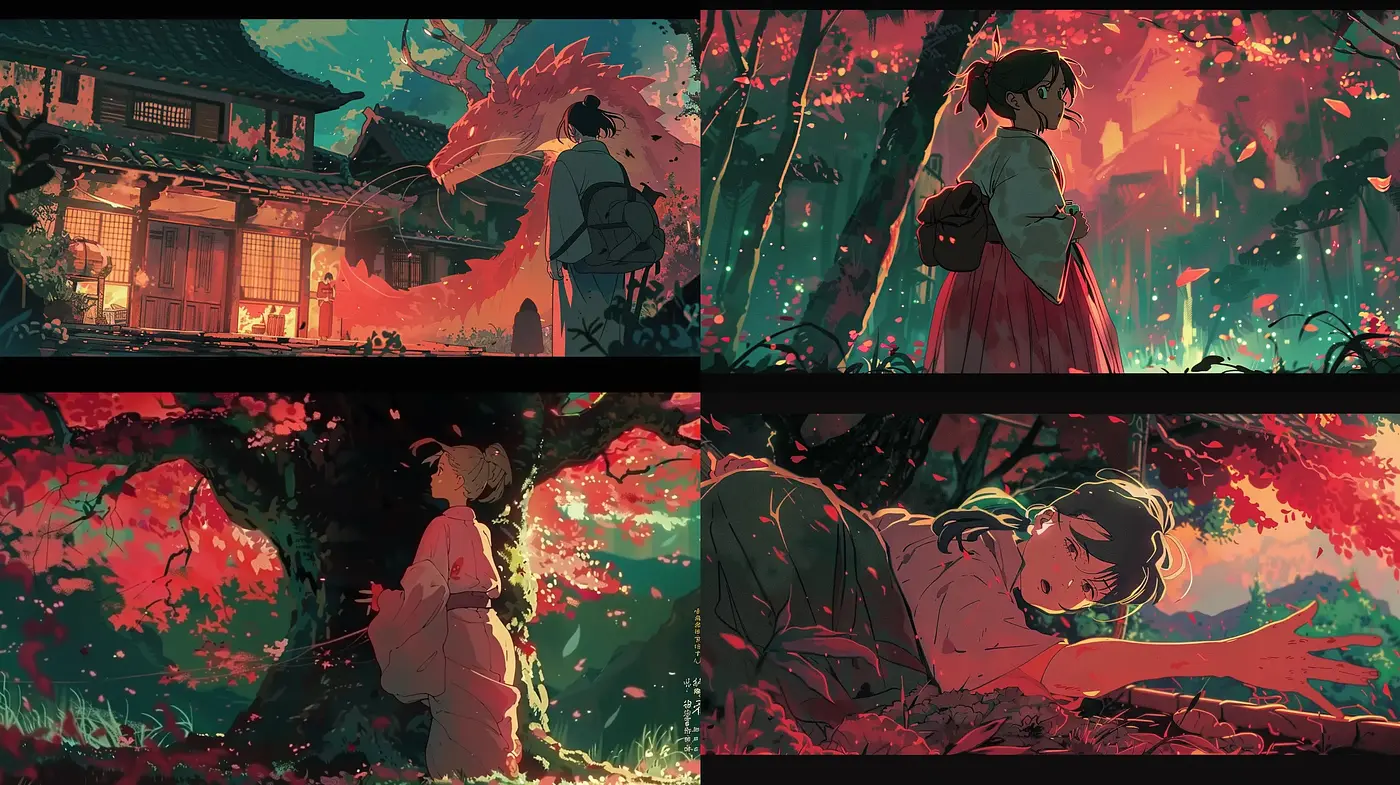 Ethereal Autumn Dreamscape in Lush Brushwork - Midjourney sref style