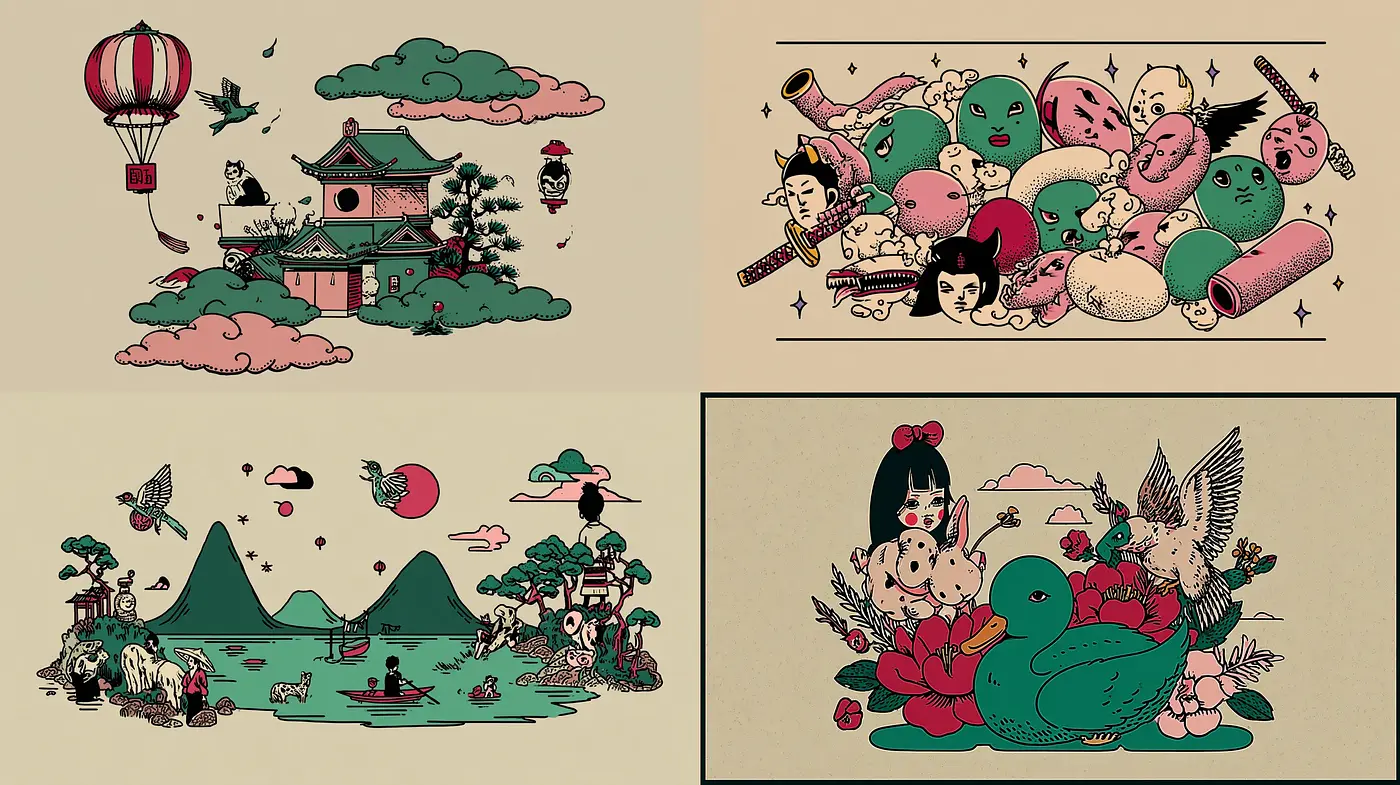 Charming and Quirky Illustrative Style with a Playful Touch - Midjourney sref style