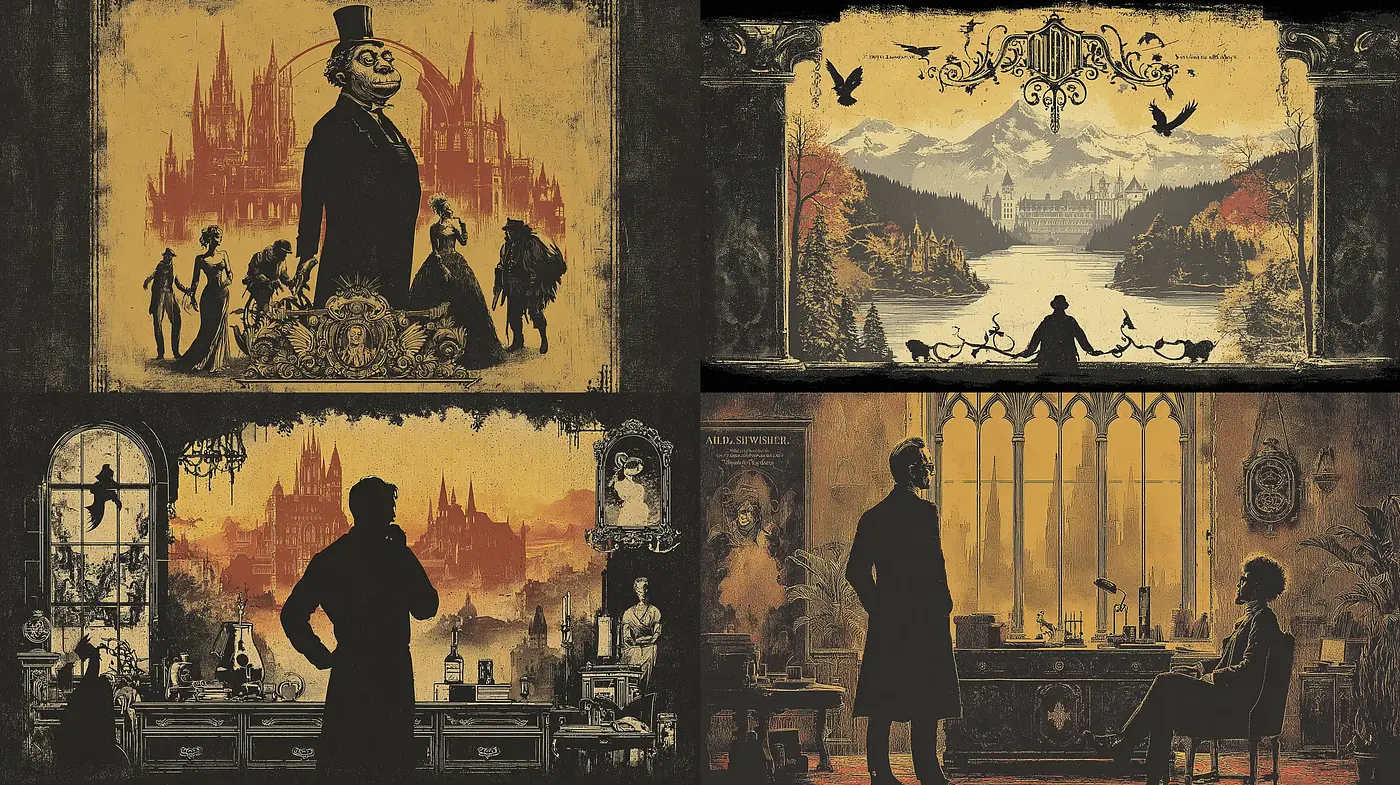 Darkly Enigmatic Vintage Aesthetic with a Touch of Gothic Influence - Midjourney sref style
