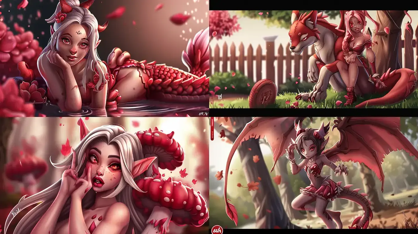 Enchanted Autumn Hues with a Fantasy Manga Essence - Midjourney sref style