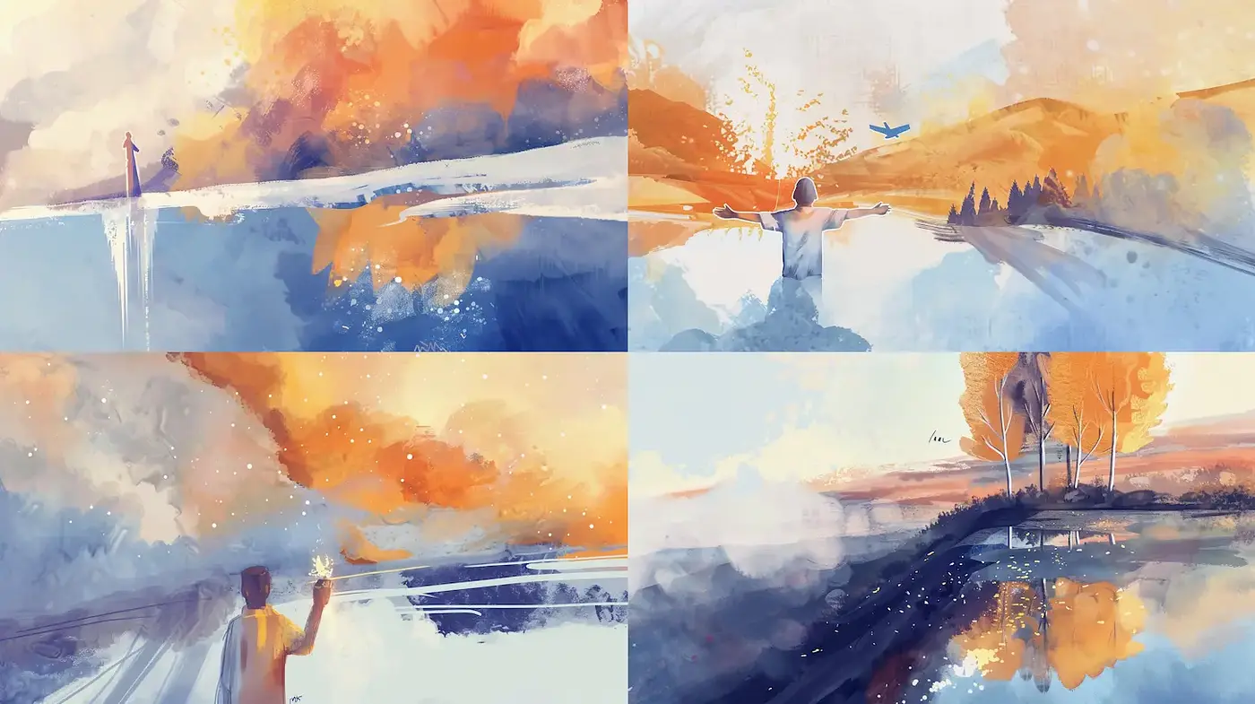 Dreamy Watercolor Landscapes with Emotional Resonance - Midjourney sref style