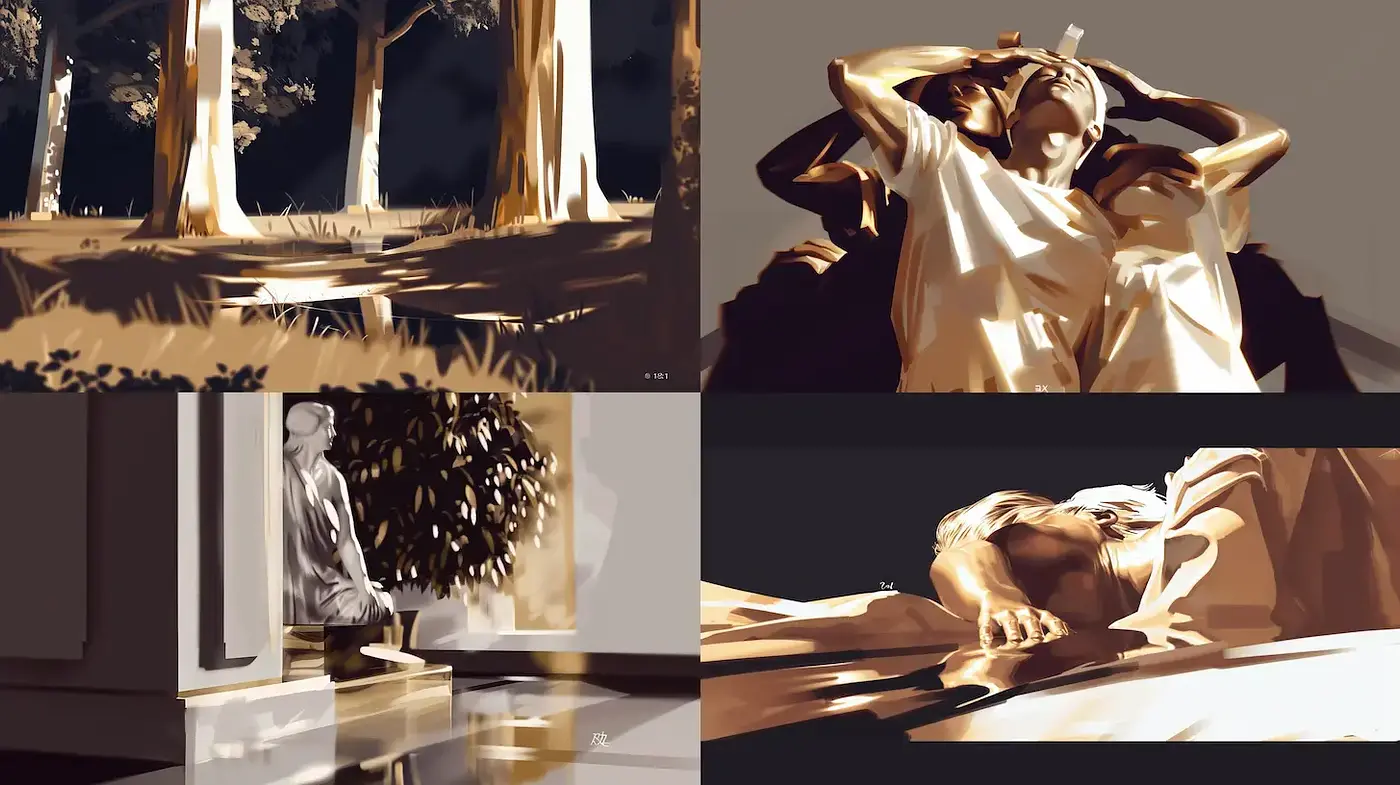 Elegant Harmony of Light and Shadow in Soft Tones - Midjourney sref style