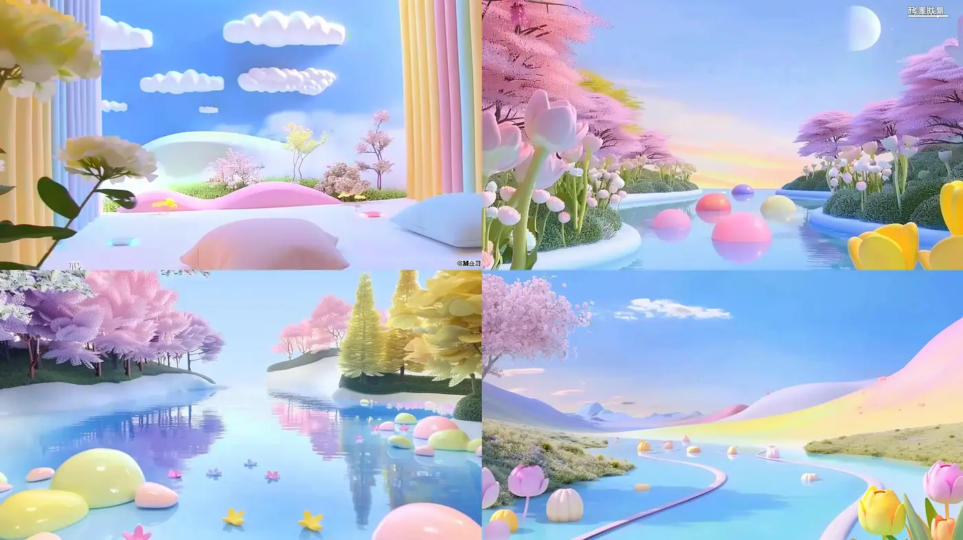 Pastel Dreamscapes: Serene and Whimsical Vistas - Midjourney sref style