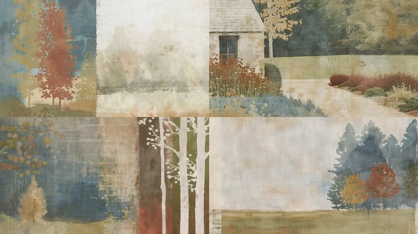 Contemplative Nature Impressions in Muted Earth Tones - Midjourney sref style
