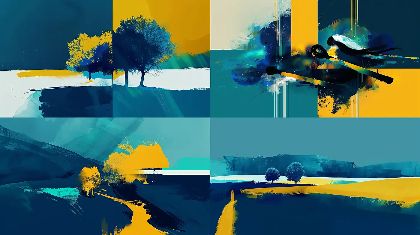 Bold Contrasts and Abstract Textural Symphony - Midjourney sref style