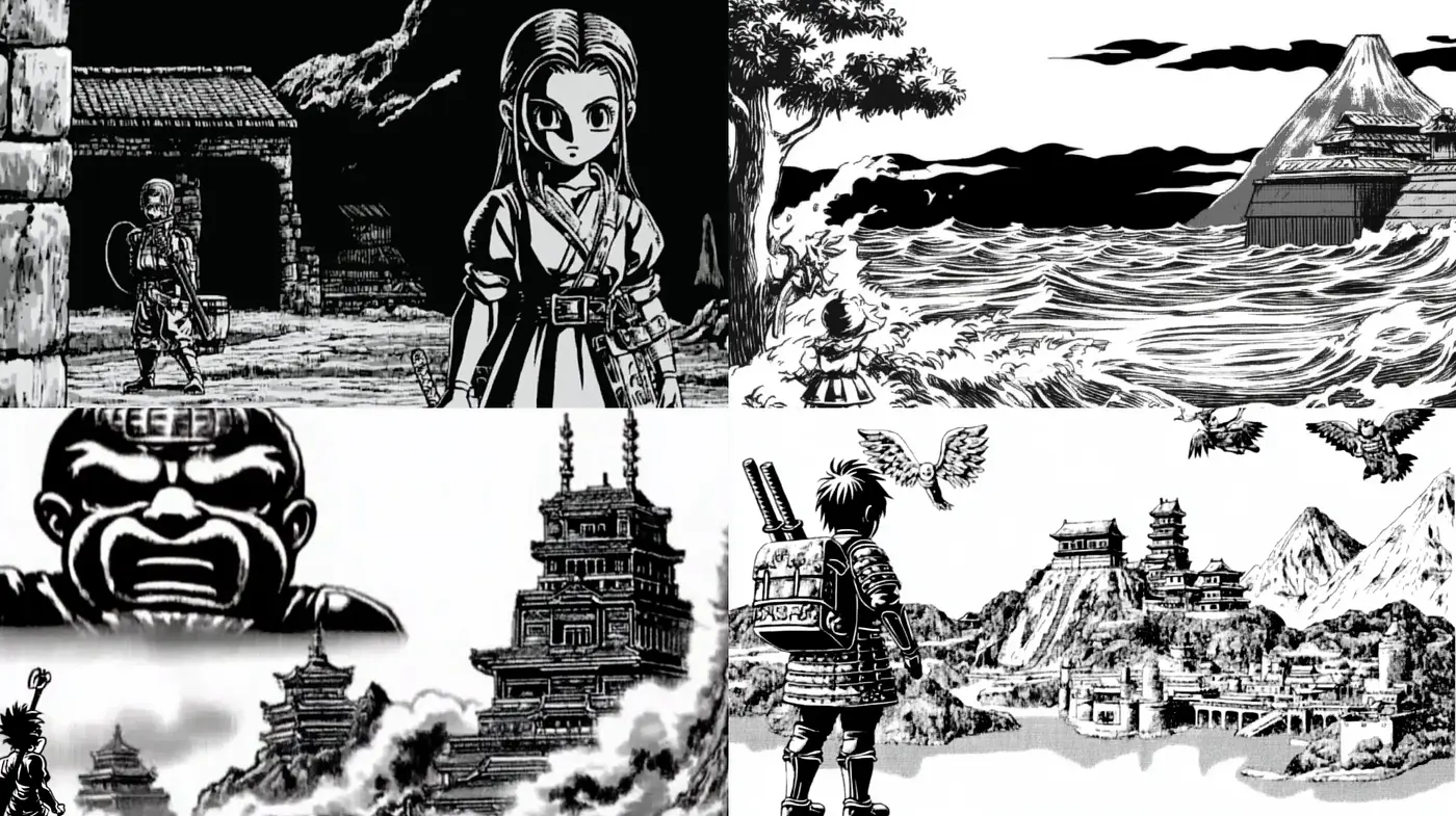 Monochromatic Ink Wash Dreamscapes - Midjourney sref style