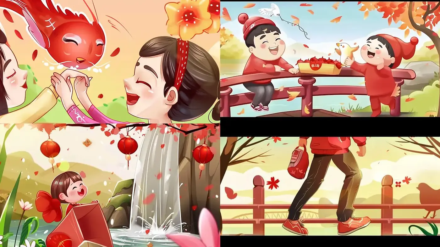 Charming Illustrations with Joyful Themes and Vibrant Colors - Midjourney sref style