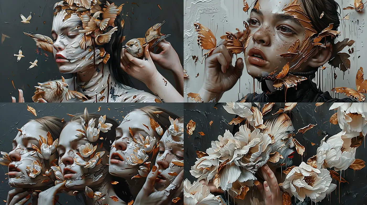 Autumnal Elegy in Textured Brushstrokes - Midjourney sref style